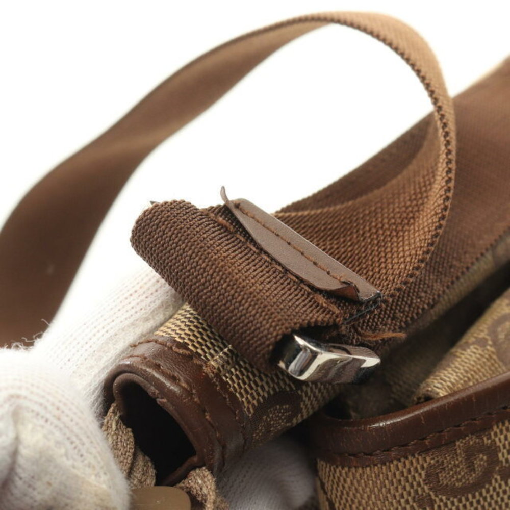 Gucci Brown Bag Shoulder Leather GG Canvas Beige - Picture 7 of 7
